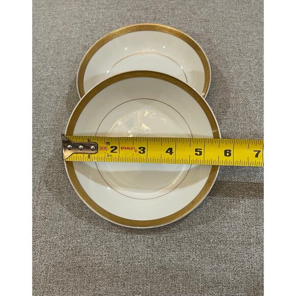 Set of 2 Mikasa Ivory China Colony Gold 5.5 Inch Round Fruit Bowls - Picture 6 of 9